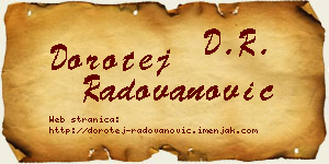 Dorotej Radovanović vizit kartica